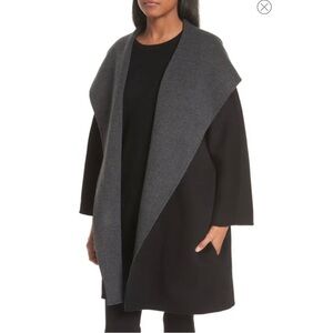 Vince Navy and Gray Hooded Wool Coat size small